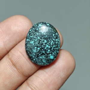 Turquoise naturelle du Hubei, cabochon ovale, pierre précieuse turquoise pour la fabrication de bijoux, 21x17x5 mm. 10 Ct. E670 - Product Image 1