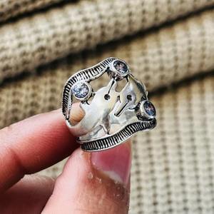 Fashionable Latest Amethyst Dolphin <b>Ring</b> Silver Plated Hollow <b>Ring</b> <b>Chunky</b> Cocktail <b>Ring</b> Dainty Dolphin Wholesale <b>Ring</b> For Women - Product Image 2