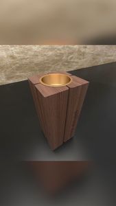 Brûleur d'encens en bois de santal fait main avec calligraphie arabe dorée, support décoratif religieux en bois, utilisation toute saison - Product Image 3