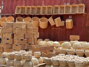 Plateau de service de forme ovale en rotin naturel durable en gros et poignée de panier pour le stockage de cuisine cadeau de service de fruits pour les femmes - Product Image 3