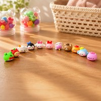 HauHwa Set Penghapus Hewan Lucu Mini Kawaii 2-3Cm 80G Penghapus Mainan Alat Tulis Kartun Kreatif Anak-anak Hadiah Sekolah Hadiah Pesta