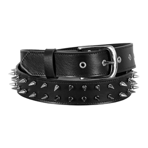 Unisex Genuine Cowhide Leather Studded Belt <b>Punk</b> Rock Rivet Spike Belt Heavy Duty Casual Fashion Waist Belt - Product Image 1