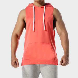 New Arrival Men's <b>Workout</b> Hooded Tank Tops Sleeveless Gym Training <b>Hoodies</b> Bodybuilding Men Gym Hoodie - Product Image 1