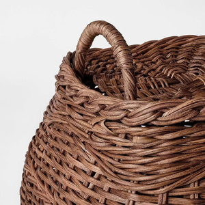 Cesta moderna de ratán con tapa, cesta organizadora decorativa para sala de estar, dormitorio, cesta de almacenamiento hecha a mano para el hogar - Product Image 3