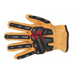 Guantes de Seguridad Profesionales de Cuero con Protección TPR Contra Impactos, Nuevo Diseño, Para Trabajos de Construcción y Mantenimiento - Product Image 3