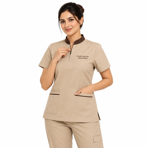 Tenue de travail professionnelle 100 % coton pour infirmières, médecins et personnel de clinique, avec poches pratiques, uniforme personnalisé, commandes en gros - Product Image 2