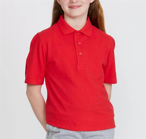 Polo brodé personnalisé pour uniforme scolaire, 100 % coton, manches courtes, avec logo de marque pour enfants - Product Image 2