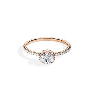 14k Gold plated Diamond Engagement Ring Round Brilliant Cut prong Setting floral Women's Band - Product Image 3