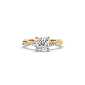 Bague de fiançailles en diamant de laboratoire taille coussin 2 carats, argent 925 plaqué or, certifiée IGI, style luxueux et léger pour femme - Product Image 6