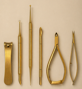 Private Logo Sustainable Stainless Steel Gold Plated Professional <b>Nail</b> <b>Tools</b> Pusher Clipper Cutter Manicure Pedicure Kits - Product Image 1