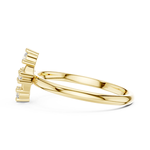 Bague Fleur en Or Jaune pour Femme avec Moissanite Taille Ronde Brillante, Sertie à Griffes, Style Classique, Bague de Fiançailles - Product Image 2