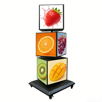 Boîte à lumière verticale rotative en aluminium personnalisée, résistante aux intempéries, pour restaurant, affichage mural extérieur, menu, affiche publicitaire, signalétique