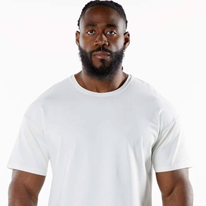 เสื้อยืดผู้ชายแบบถัก ระบายอากาศได้ดี ไซส์ใหญ่พิเศษ ผลิตตามสั่ง ขายส่ง ผ้าฝ้าย 100% ทรงหลวม ไซส์ใหญ่พิเศษ สำหรับคนตัวใหญ่และสูง - Product Image 5