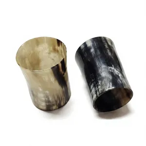 REHMAN CRAFT Handmade Eco-Friendly Buffalo Horn Horn Glass Drinking <b>Cups</b> Tumbler Set - Product Image 4