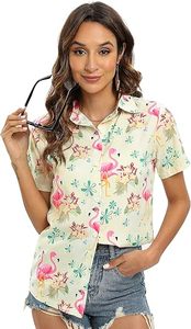 Chemise hawaïenne de plage d'été pour femmes, à fleurs, boutonnée, coupe décontractée, haut Aloha décontracté - Product Image 2