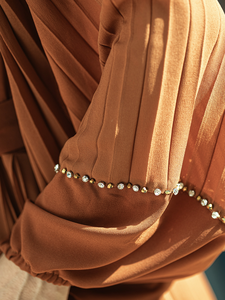 AN11250 Luxury Dubai Abaya Women Muslim Dress Beaded Pleated <b>Kaftan</b> Jalabiya Ramadan Eid Fashion Wholesale - Product Image 6