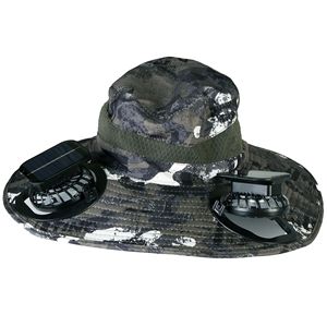 Cappello da Sole Outdoor UPF50+ a Tesa Larga con 2 Ventole Ricaricabili ad Energia Solare, 3 Velocità del Vento, Traspirante, Impermeabile, in Nylon, Cappello Promozionale - Product Image 4