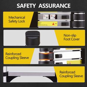 8.5FT Telescopic <b>Aluminum</b> Alloy <b>Ladder</b> Multi-Purpose Folding with Triangular Support Hooks for Various Uses - Product Image 5