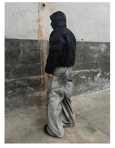 Chaqueta acolchada de lona ligera a prueba de viento para hombre de High Street, abrigos recortados de invierno para exteriores de talla grande, Capucha con cuello levantado - Product Image 6