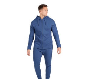 Conjunto Deportivo de Dos Piezas para Hombre, Talla Grande, Reversible, de Secado Rápido, Transpirable, con Capucha y Cordón, de Forro Polar, para Invierno - Product Image 1