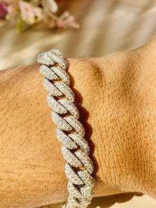 Pulsera de Diamantes Moissanite Iced Out, Joyería Hip Hop para Raperos, Pulsera de Eslabones Cubanos de Plata Esterlina 925, Pulsera Cubana para Hombre - Product Image 6