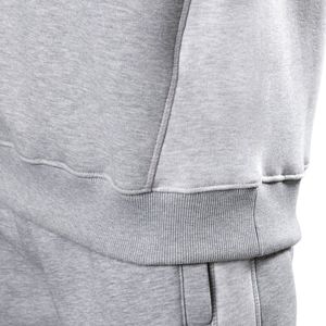 Mens Light Grey <b>Colour</b> <b>Block</b> Crewneck Sweatshirt Casual Fleece Pullover Long Sleeve Winter Apparel Top - Product Image 6