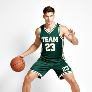 Uniforme de Baloncesto de Secado Rápido, Calidad Premium, Color Verde Oscuro, Jersey sin Mangas con Pantalones Cortos, Nombre del Equipo Personalizado al por Mayor - Product Image 1