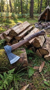 A&M ENTERPRISES Handmade Forged Steel Camping Hatchet with Wood <b>Handle</b> Custom Bushcraft <b>Axe</b> Full Tang Wood <b>Handle</b> with <b>Axes</b> - Product Image 3