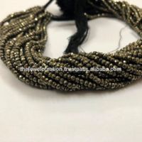 Perles de pierre naturelle de pyrite grise facettée de 3 mm, certifiées IGI, pour la fabrication de bijoux, perles de pierre naturelle de qualité AAA
