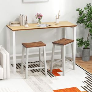 Juego de 2 Taburetes Altos de Acero Estilo Moderno con Reposapiés para Isla de Cocina - Product Image 2