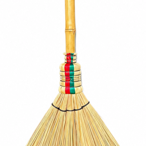 Balai en fibre de coco avec manche en bambou, poils durables, écologique, style classique, pour usage domestique et extérieur, poils moyens, 45 pouces - Product Image 5