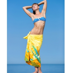 Sarong de plage en tissu rayonne de haute qualité avec motif imprimé, taille et logo personnalisés, pour la plage. - Product Image 4