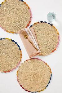 Round Bamboo Table <b>Mat</b> 400mm Diameter Modern Design Non-Slip Natural Weave Placemat - Product Image 3