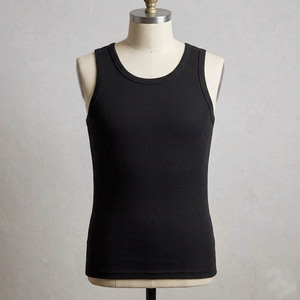 เสื้อกล้ามถักคอโอเวอร์ไซส์สีเทาเข้มสำหรับผู้ชาย คุณภาพสูง ขายส่ง สไตล์ลำลอง สีพื้น ผ้าเจอร์ซีย์คอตตอน 100% - Product Image 4