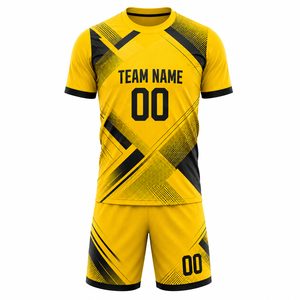 Uniforme de Fútbol Personalizado Transpirable para Hombre, Ecológico, 100% Poliéster, Manga Corta, Estampado, Color Sólido, Talla Adulto, de Alta Calidad - Product Image 1