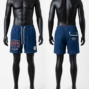 <b>Mens</b> Swim Shorts 130 GSM Quick Dry Polyester Blue Shark Print Beach Swim <b>Trunks</b> Custom Sublimation Logo <b>men's</b> shorts - Product Image 3
