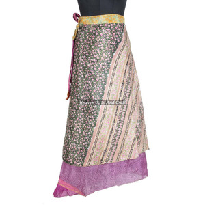 New Saree Multi Wear Wrap <b>Skirt</b> Reversible <b>Long</b> Silk Wrap <b>Skirt</b> Indian <b>Long</b> Silk Rapron for Girls Manufacturer Wholesaler - Product Image 6