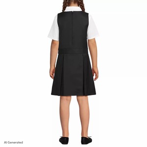 Uniforme Escolar Formal de Algodón 100% para Primaria, Vestido Negro Plisado para Niñas - Product Image 2