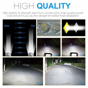 2pcs 6Inch 18W <b>Single</b> Row <b>LED</b> <b>Light</b> Bar Waterproof 1800LM Flood Beam Driving Fog <b>Lights</b> with Back <b>Lights</b> for Offroad Work - Product Image 5