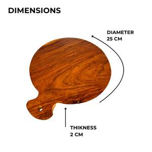 Tabla de cortar y bandeja para servir de madera multiusos Woodensure |   Bandeja para Pizza de Madera Maciza Premium Hecha a Mano, Apta para Lavavajillas - Product Image 5