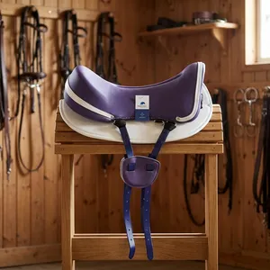 อานม้า BLUHORSE รุ่น Endurance สีม่วง ทำจากหนัง PU พร้อมฮาร์ดแวร์ชุบนิกเกิล โครงไฟเบอร์ รุ่น BH-4202 ทนทาน ขนาด 18 นิ้ว น้ำหนัก 2.75 กิโลกรัม - Product Image 1