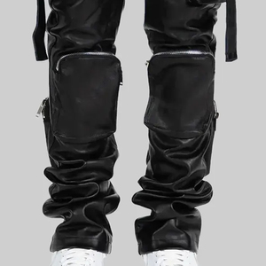 Pantalon en cuir véritable pour homme, vente flash, pantalon de jogging en cuir, qualité supérieure, streetwear, pantalon en cuir souple pour adultes - Product Image 5