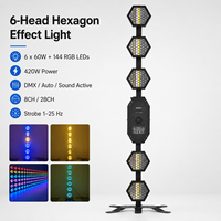 Mini projecteur stroboscopique LED rétro 6x50W avec matrice et contrôle DMX512, indice de protection IP33, pour clubs, discothèques et hôtels, température de couleur 2200K