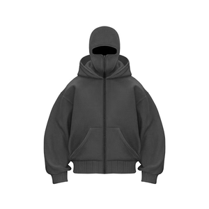 Full Zipper Retro Ninja Mask <b>Jacket</b> Coats Y2k Hip Hop Rock Men Oversized <b>Punk</b> Double Hat Hooded Winter Warm Sweatshirt - Product Image 2