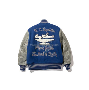 Men Varsity <b>Jacket</b> Oversized Fit Chenille Patch Distressed Embroidery <b>Jacket</b> Wholesale - Product Image 6