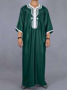 Ropa Étnica Tradicional, Túnica de Seda y Poliéster Estilo Dubái, Jubbah Al Daffah, Thobes Islámicos, Caftán Qatarí, Thobes Musulmanes Transpirables - Product Image 5