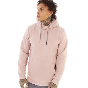 Sweat-shirt à capuche pour hommes en molleton de coton épais, personnalisable OEM, style streetwear, mode hiver, vente en gros, rose - Product Image 2