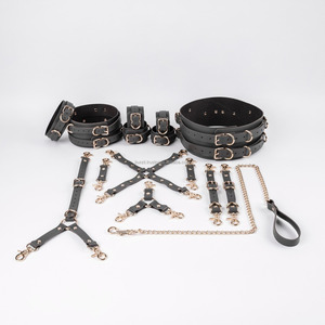 Wholesale Full Grain Genuine Leather Restraints 16Pcs Sets Premium <b>Bondage</b> Gear Exotic Fetish Toy <b>Kit</b> RTTS-0012 - Product Image 6