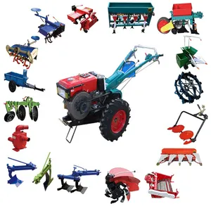 Penyuling BERJALAN 2 roda, peralatan mesin pertanian jalan pertanian, traktor pengeriting Putar