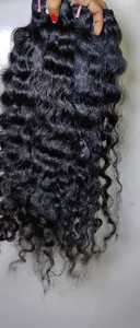 26" High Quality Black Virgin Indian Remy <b>Hair</b> 100% Natural French Kinky Curl Temple Machine Double Weft <b>Braiding</b> <b>Extensions</b> - Product Image 2
